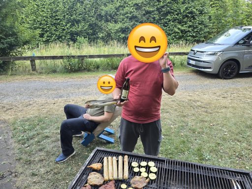 Grillmeister bei der Arbeit